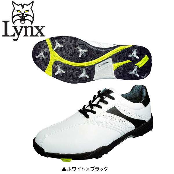 リンクス 大特価 ゴルフシューズ ゴルフ Lynx LXSH-7568 格安人気 ホワイト×ブラック