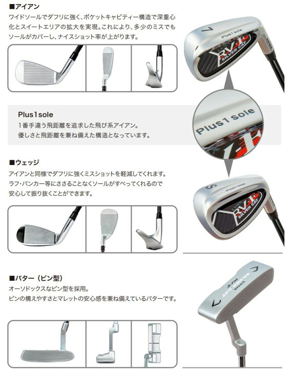 楽天市場】リンクス ゴルフ シルバーキャット RV-F クラブセット 10本 