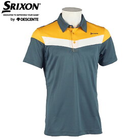 デサント スリクソン RGMSJA04 カラーブロックプロモデルポロシャツ ゴルフウェア グレー(GY00) DESCENTE SRIXON【あす楽対応】