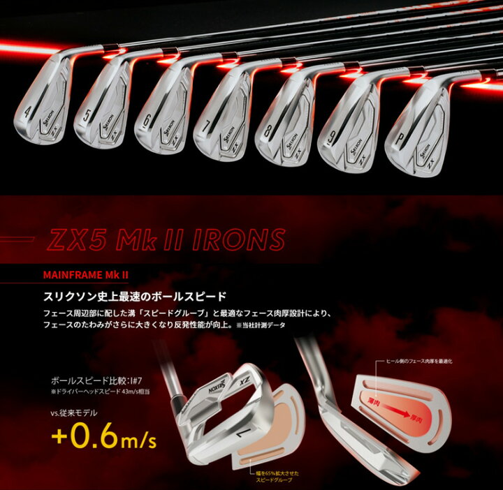 楽天市場】ダンロップ スリクソン ZX5 Mk-II アイアンセット 6本組 (5 