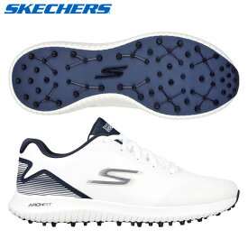 【送料無料】スケッチャーズ 214028 アーチフィット ゴー ゴルフ マックス 2 スパイクレス ゴルフシューズ ホワイト×ネイビー(WNV) SKECHERS