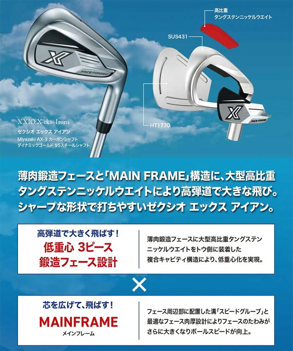 楽天市場】ダンロップ ゴルフ ゼクシオ X-eks アイアンセット 5本組(6 