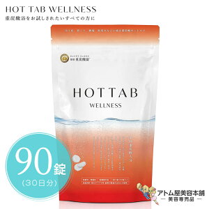 送料無料!薬用ホットタブ ウェルネス 90錠(医薬部外品)入浴剤 重炭酸 薬用 HOT TAB 睡眠 保湿 乾燥 肌 温活 疲労 温泉 冷え性 冷え 荒れ性 半身浴 にきび 赤ちゃん 女性 男性 肩こり 腰痛 中