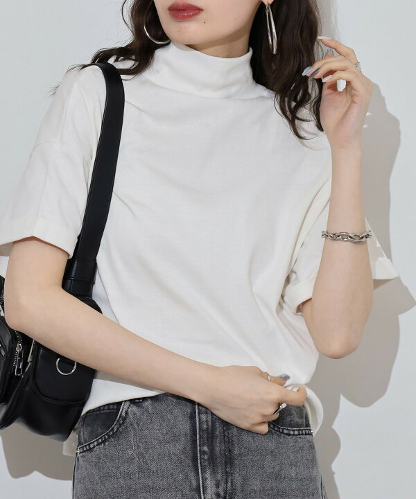 楽天市場】【4400円→1680円！】ハイネック 半袖 カットソー Tシャツ 