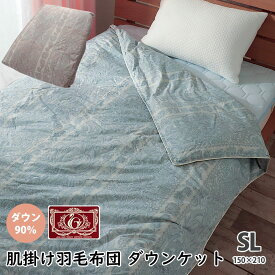 肌掛け 羽毛布団 ダウンケット シングル ロング ダウン 90% 羽毛ふとん 0.3kg 掛け布団 エクセルゴールド 母の日