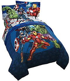 【中古】【輸入品・未使用】Jay Franco Marvel Avengers Blue Circle Bed Set Twin
