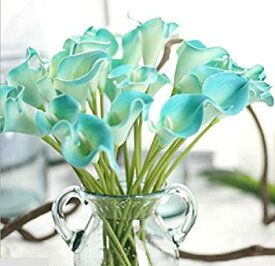 【中古】【輸入品・未使用】SMYLLS カラーブライダルウエディングブーケ 本物そっくりのラテックス 環境に優しい無臭人工花 ブルー Artificial Flowers