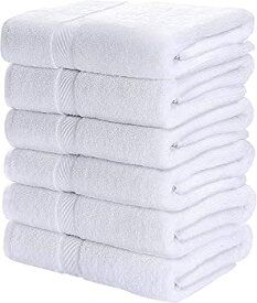 【中古】【輸入品・未使用】Utopia Towels - コットンバスタオル (白、52 x 112 cm、6パック)