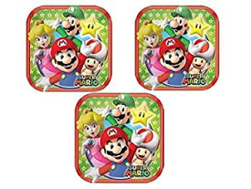 【中古】【輸入品・未使用】Super Mario Square Dessert Plates 18cm (24 Pieces)