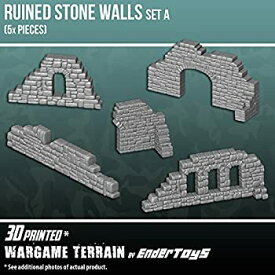 【中古】【輸入品・未使用】Ruined Stone Walls Set A Terrain Scenery for Tabletop 28mm Miniatures Wargame 3D Printed and Paintable EnderToys