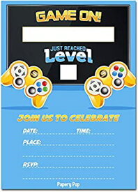 【中古】【輸入品・未使用】Video Game Party Invitations with Envelopes (30 Pack) - Kids Birthday Invitations for Boys or Girls - Video Game Party Decorations Supp