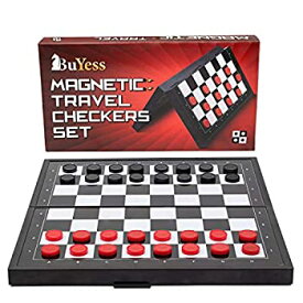 【中古】【輸入品・未使用】Checkers Board Game 9.8 x 9.8インチ 磁気トラベルミニポータブルセット 子供 大人 家族向け