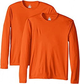 【中古】【輸入品・未使用】Hanes メンズ 長袖Tシャツ クールドライ1UPF 50+ (2枚組) US サイズ: X-Large カラー: オレンジ