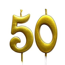 【中古】【輸入品・未使用】MAGJUCHE ゴールド 50歳の誕生日 数字 キャンドル 50番 ケーキトッパー キャンドル パーティー デコレーション 男女兼用