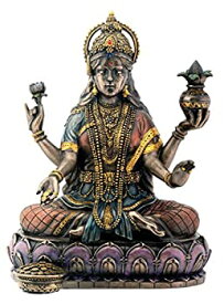 【中古】【輸入品・未使用】ブロンズHindu Goddess Lakshmi on Lotus Hinduism表示Statue