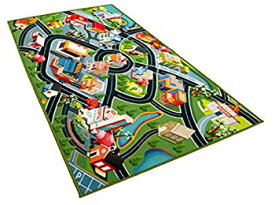 【中古】【輸入品・未使用】Kids Carpet Playmat Rug - Fun Carpet City Map for Hot Wheels Track Racing and Toys - Floor Mats for Cars for Toddler Boys -Bedroom Play