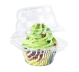 【中古】【輸入品・未使用】Katgely Individual Cupcake Container - Single Compartment Cupcake Carrier Holder Box - Stackable - Deep Dome - Clear Plastic - BPA-Free
