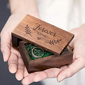 【中古】【輸入品・未使用】AW BRIDAL リングボックス 婚約指輪ホルダー リングベアラーボックス ギフト 素朴な木製ジュエリーボックスホルダー 結婚式 プロポーズ式 L*W*H: