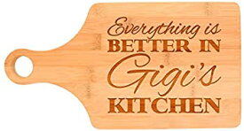 【中古】【輸入品・未使用】Everything Is Better in Gigi's Kitchen Dテδゥcor Grandma Gift Paddle Shaped Bamboo Cutting Board Bamboo by Gifts For Value