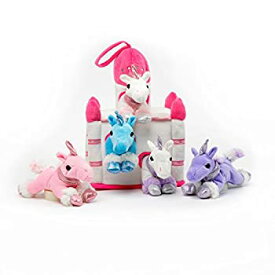 【中古】【輸入品・未使用】Plush Unicorn Castle with Animals - Five (5) Stuffed Animal Unicorns in Play Carrying Castle Case - White by Unipak