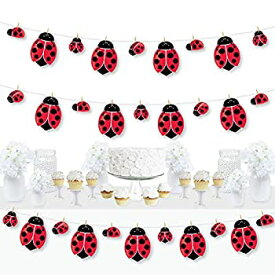 【中古】【輸入品・未使用】Big Dot of Happiness Happy Little Ladybug ベビーシャワー 誕生日パーティー DIYデコレーション 洗濯ばさみ ガーランド バナー 44ピース