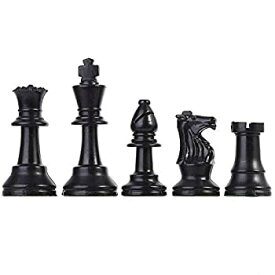【中古】【輸入品・未使用】Zer one チェスピース プラスチックチェスマンセット 国際チェスゲーム ブラック&ホワイト Large 77mm
