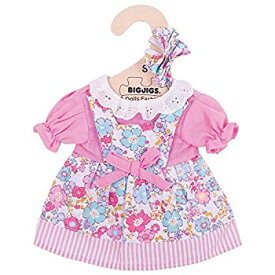 【中古】【輸入品・未使用】Bigjigs Toys Pink Floral Rag Doll Dress for 28cm Soft Doll with Additional Matching Hair Accessories