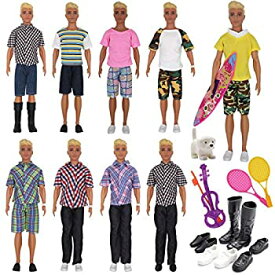 【中古】【輸入品・未使用】EuTengHao 25個 人形用服とアクセサリー 12インチの男の子人形用 16種類の服 シャツジーンズ 靴4足 12インチのボーイフレンド人形用 犬 テニスラ