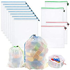 【中古】【輸入品・未使用】Whispex Toy Storage & Organization Mesh Bags Set of 12(8 Large 2 Medium 2 Small)，Baby Toys Game Pieces Toy Sets Bathtub Toys.