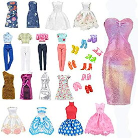 【中古】【輸入品・未使用】E-TING Lot 15 items = 5 Sets Fashion Casual Wear Clothes/outfit with 10 Pair Shoes for Barbie Doll Random Style