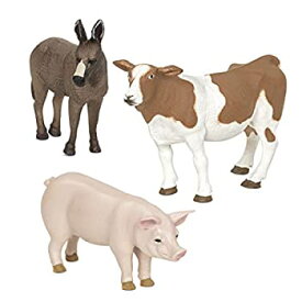 【中古】【輸入品・未使用】Terra by Battat ? 農場の動物 (ドンキー、牛、豚) ? 農場の動物おもちゃ ロバのおもちゃ 子供用 3歳以上 マルチ