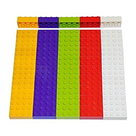 【中古】【輸入品・未使用】LEGO パーツとピース: 2x4 ブロック (ライトオレンジ、ライム、パープル、レッド、ホワイト) - 50個