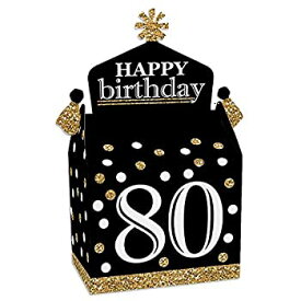 【中古】【輸入品・未使用】Big Dot of Happiness 大人用 80歳の誕生日 ゴールド おやつボックス パーティー記念品 誕生日パーティーグッズ ゲブルボックス 12個セット