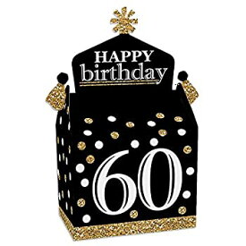 【中古】【輸入品・未使用】Big Dot of Happiness 大人用 60歳の誕生日 ゴールド おやつボックス パーティー記念品 誕生日パーティーグッズ ゲブルボックス 12個セット