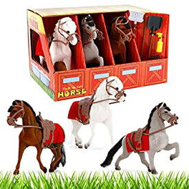 【中古】【輸入品・未使用】Liberty Imports 馬 安定 テイク・アロング おもちゃ プレイセット 農場用ツールとアクセサリー付き (3個セット) (馬)