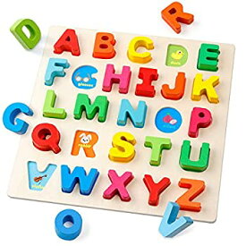 【中古】【輸入品・未使用】Coogam 木製アルファベットパズル ? 文字の分類ボード ABCブロック マッチングゲーム モンテッソーリ 早期学習教育玩具 1 2 3歳の幼児向けギフト