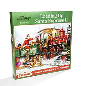 【中古】【輸入品・未使用】Heritage Puzzle Presents: Loading Up Santa Express II - 550ピース - 24インチ x 18インチ 完成サイズ