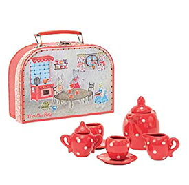 【中古】【輸入品・未使用】Moulin Roty Red Ceramic Tea Set