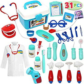 【中古】【輸入品・未使用】Doctor Kit 31 Pieces Pretend-n-Play Dentist Medical Kit with Electronic Stethoscope and Coat for Kids Holiday Gifts School Classroom Ea