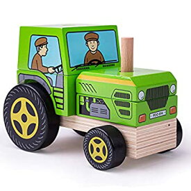 【中古】【輸入品・未使用】Bigjigs Toys Tracteur empilable