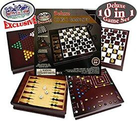 【中古】【輸入品・未使用】Matty's Toy Stop Exclusive Deluxe 10-in-1 Chess Checkers Tic Tac Toe Backgammon Mill Roll Em Insanity Chinese Checkers Mancala & Pick-U