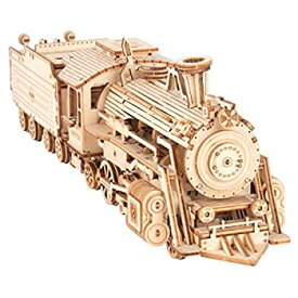 【中古】【輸入品・未使用】RoWood 3D木製パズル 大人&ティーン用 スケール 機械模型 列車 組み立てキット - Prime Steam Express