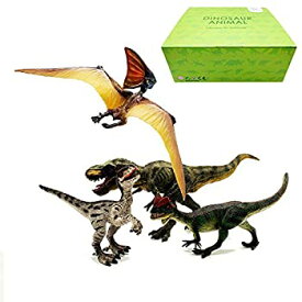 【中古】【輸入品・未使用】Gemini&Genius ティラノサウルス ヴェロキラプトル プテロサウルス ディロフォサウルス 恐竜アクションフィギュア ジュラシックパーク 恐竜の世