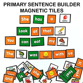 【中古】【輸入品・未使用】MFM TOYS Primary Sentence Builder Kit English Language 101 Magnetic Tiles (Ages 4+) (Does Not Include Magnetic Board)