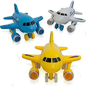 【中古】【輸入品・未使用】ミニ摩擦動力飛行機 ライトと飛行機のサウンド ? 3個セット プッシュ&ゴー玩具 トラベルセット 飛行機 幼児 子供用
