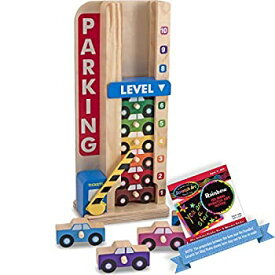 【中古】【輸入品・未使用】Wooden Stack & Count Parking Garage Classic Toy + FREE Melissa & Doug Scratch Art Mini-Pad Bundle [51828]
