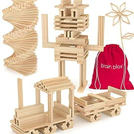 【中古】【輸入品・未使用】Brain Blox 木製ビルディングブロック 子供用 - ビルディング板セット STEMおもちゃ 男の子 女の子用 (100ピース)