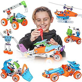 【中古】【輸入品・未使用】STEM Learning Toys 132 Pcs Construction Engineering Educational Building Toys for 7 8 9 Year Old Boys & Girls 5-in-1 Creative Aeroplane