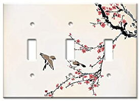 【中古】【輸入品・未使用】桜の上の鳥 - オーバーサイズ スイッチプレート/オーバーサイズ ウォールプレート マルチカラー 2544-OVT