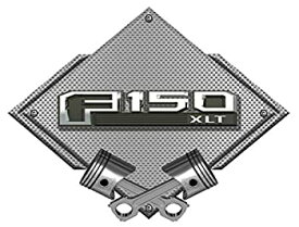 【中古】【輸入品・未使用】ZIC Motorsports フォード F-150 XLT トラックエンブレムバッジ シルバーダイヤモンドとクロスピストン付き - 高耐久メタルガレージウォールサイ